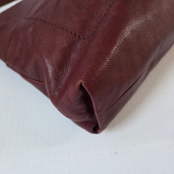 Fossil Purse Amelia Hobo Burgundy Red Cabernet Leather Boho Crossbody Bag - Picture 7 of 16